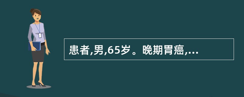 患者,男,65岁。晚期胃癌,形体消瘦,面色白)16白,自汗气短,神疲乏力,头晕心