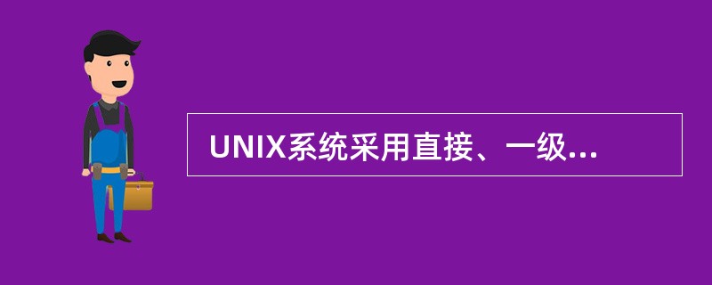 UNIX系统采用直接、一级、 二级和三级间接索引技术访问文件,其索引结点有
