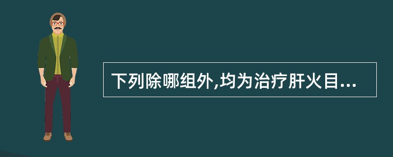 下列除哪组外,均为治疗肝火目赤肿痛有药组: