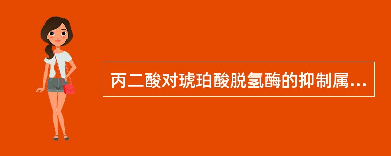 丙二酸对琥珀酸脱氢酶的抑制属于 ( )