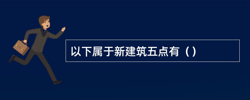 以下属于新建筑五点有（）