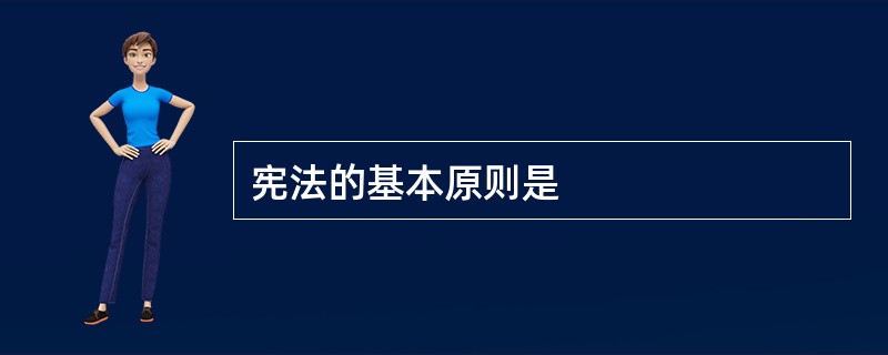 宪法的基本原则是