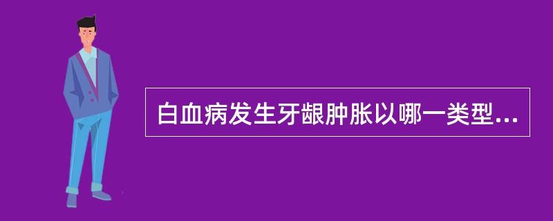 白血病发生牙龈肿胀以哪一类型为最多见