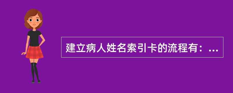 建立病人姓名索引卡的流程有：（）