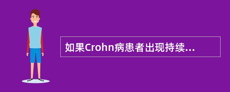 如果Crohn病患者出现持续性腹痛和明显腹部压痛，不应首先考虑