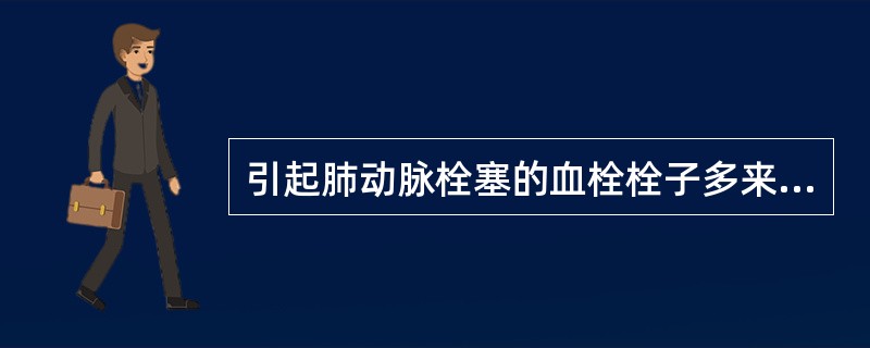 引起肺动脉栓塞的血栓栓子多来自()