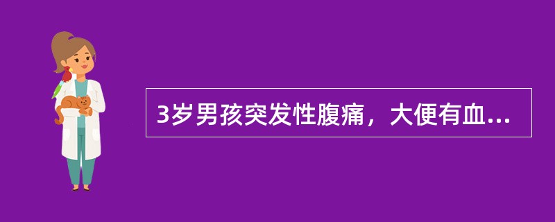 3岁男孩突发性腹痛，大便有血，腹部可触及包块。下述疾病哪一种可能性大