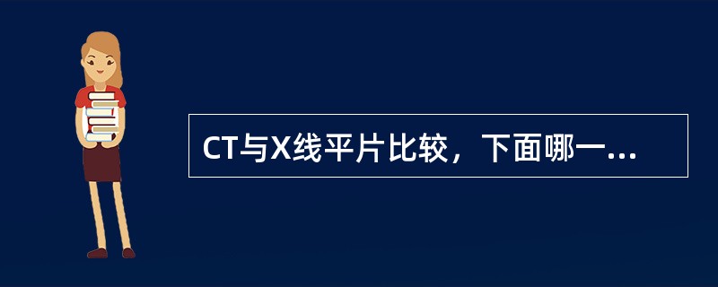 CT与X线平片比较，下面哪一项不准确