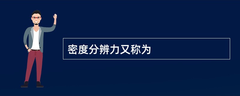 密度分辨力又称为