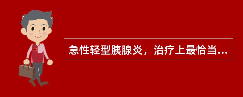 急性轻型胰腺炎，治疗上最恰当的方法是