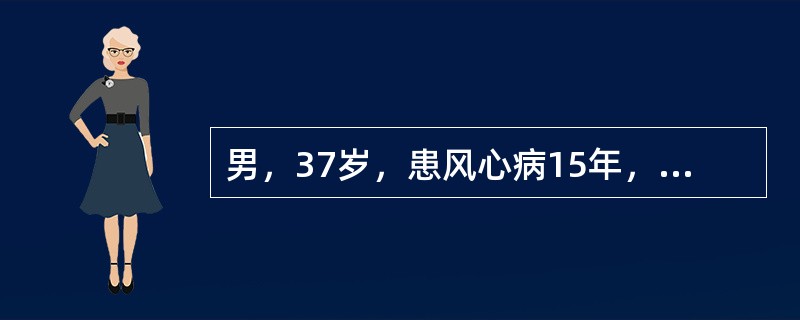 男，37岁，患风心病15年，近来心悸、胸闷痛、气短、下肢水肿、尿少。数分钟前突然晕倒，意识丧失，皮肤苍白，唇发绀，大动脉搏动摸不到，呼吸停止，其原因是