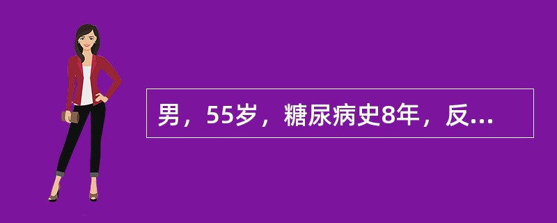 男，55岁，糖尿病史8年，反复头晕近5年，2天来头晕加重，伴有恶心、无呕吐，送往急诊，检查神志清楚，血压230/130mmHg，血糖10mmol/L，尿蛋白(++)，尿糖(+)，尿KET(-)。最可能