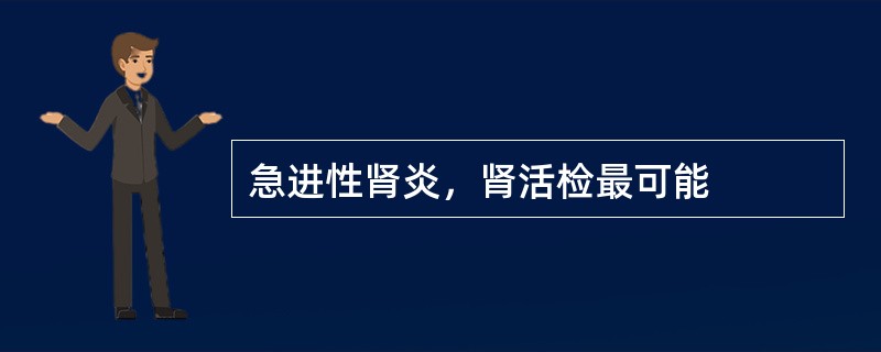 急进性肾炎，肾活检最可能