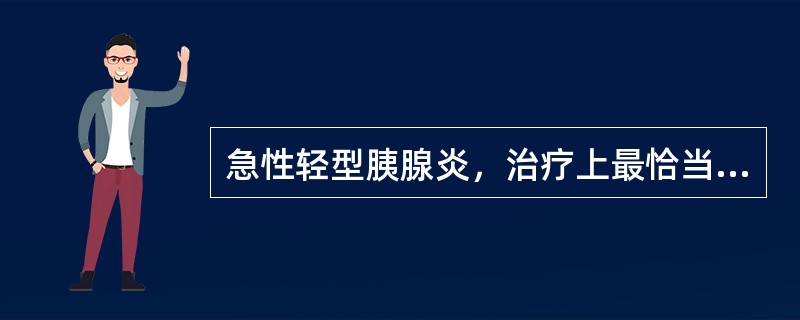 急性轻型胰腺炎，治疗上最恰当的方法是