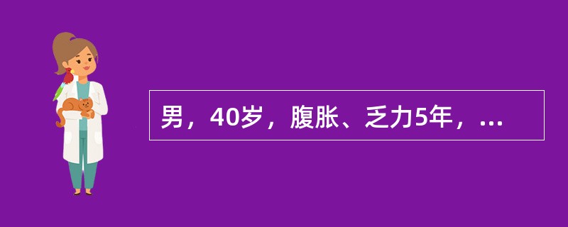 男，40岁，腹胀、乏力5年，加重1年，有慢性乙型肝炎史。近1周发热伴腹痛，大便3～4次/天，稀便，无脓血便。查体：巩膜轻度黄染，全腹稍隆，满腹压痛、反跳痛，脾肋下3cm，移动性浊音阳性。最可能的诊断是