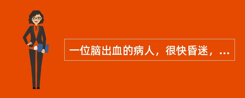 一位脑出血的病人，很快昏迷，双侧瞳孔极度缩小，四肢瘫痪，高热，呼吸障碍，出血部位应考虑