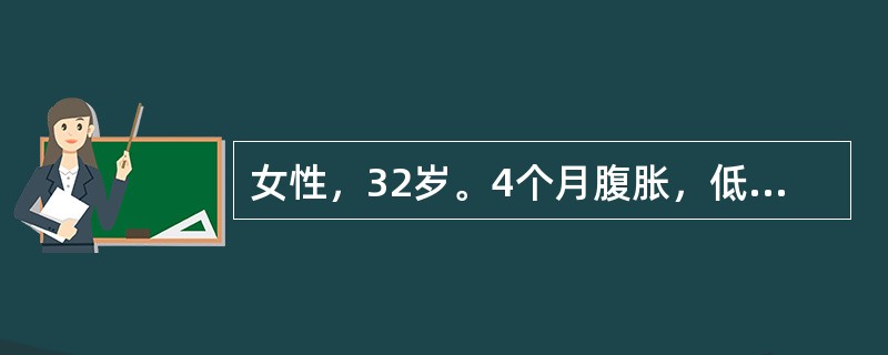 女性，32岁。4个月腹胀，低热，盗汗。查体：全腹压痛，右上腹可触及不易推动肿块，边不整。近3天频繁呕吐。考虑诊断可能是