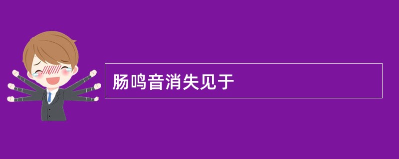 肠鸣音消失见于