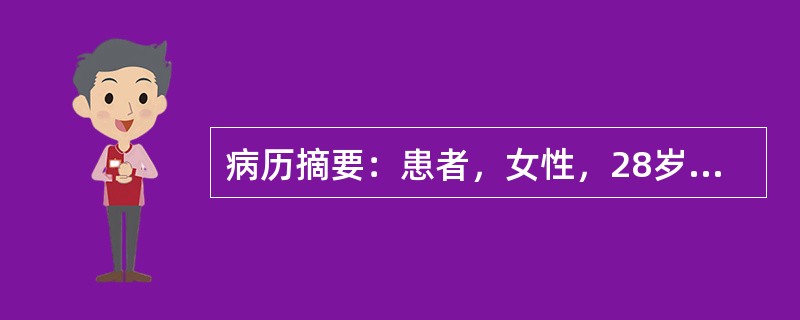 病历摘要：患者，女性，28岁，因“突眼10天”来诊。10天患者由他人发现双眼突眼，无自觉视力下降，双眼干涩，眼花视矇。详细询问病史发现患者近2月来体重下降20斤，月经稀少，脾气变躁。既往体健。该患者主