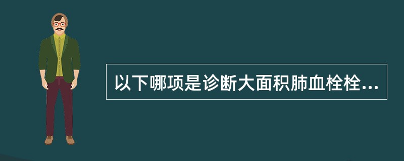 以下哪项是诊断大面积肺血栓栓塞症的必备依据