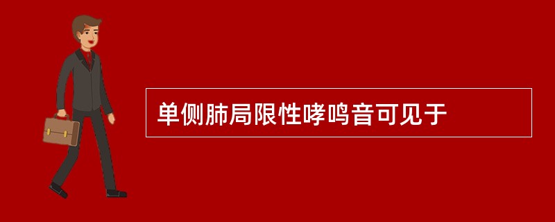 单侧肺局限性哮鸣音可见于