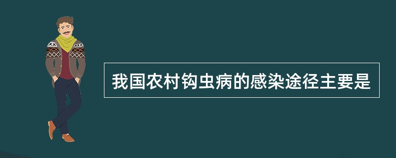 我国农村钩虫病的感染途径主要是