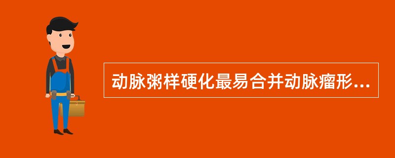 动脉粥样硬化最易合并动脉瘤形成的部位是