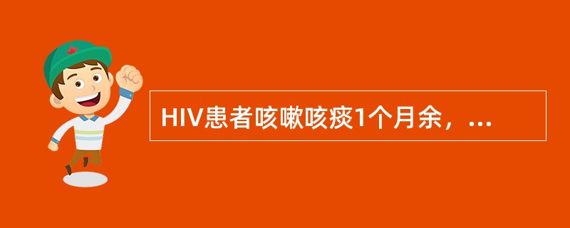 HIV患者咳嗽咳痰1个月余，伴发热，结合图像，最可能的诊断是<img border="0" style="width: 277px; height: 189px;&