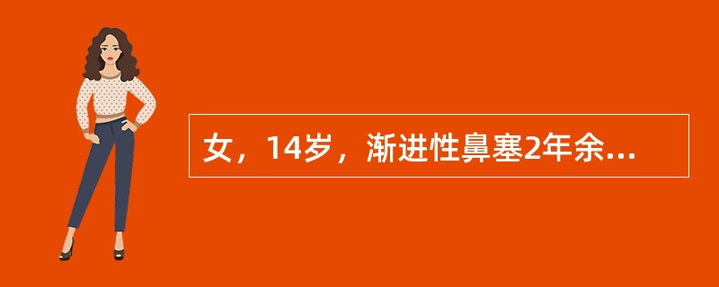 女，14岁，渐进性鼻塞2年余，右眼肿痛数月，CT如图所示，最可能的诊断是()<img border="0" style="width: 173px; height: