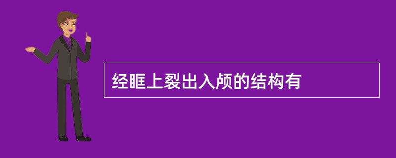 经眶上裂出入颅的结构有