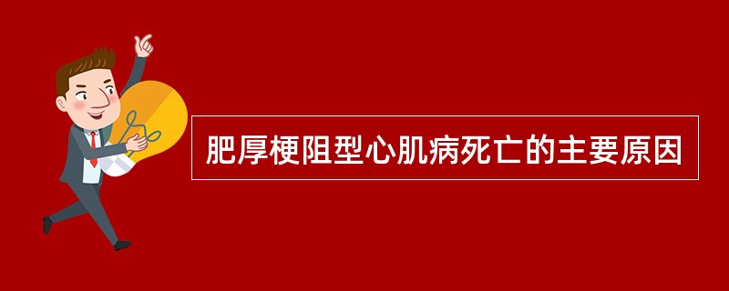 肥厚梗阻型心肌病死亡的主要原因