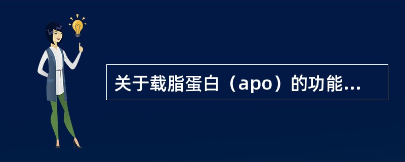 关于载脂蛋白（apo）的功能，下列叙述中不正确的是（）