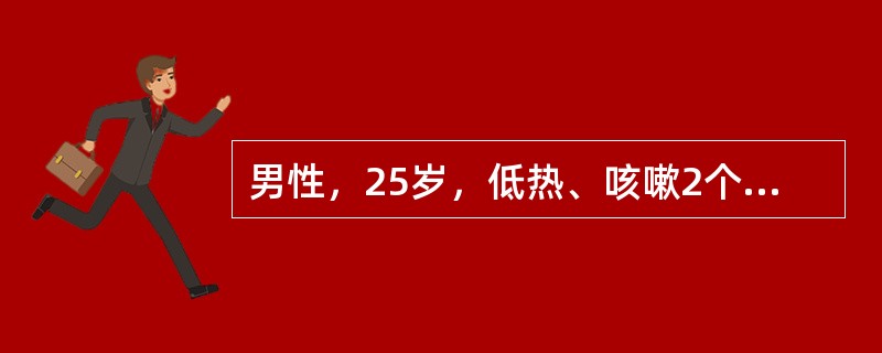 男性，25岁，低热、咳嗽2个月。X线胸片示右上叶后段2cm×2cm圆形阴影，边缘有长毛刺，密度不均匀，周围有多个卫星灶，最可能的诊断是