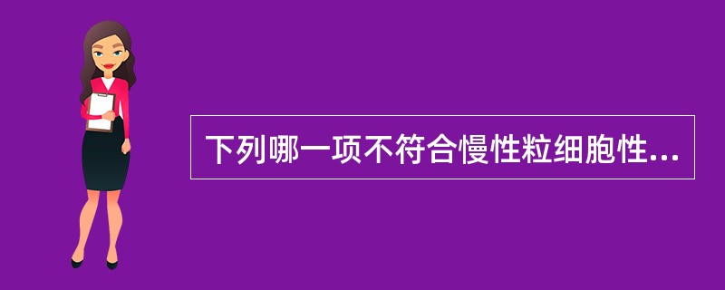 下列哪一项不符合慢性粒细胞性白血病的骨髓像表现()