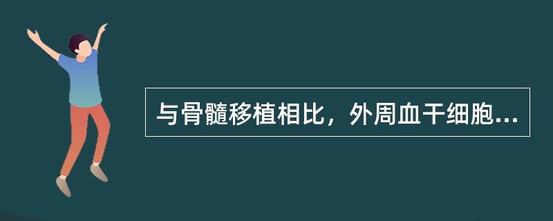 与骨髓移植相比，外周血干细胞移植的特点是