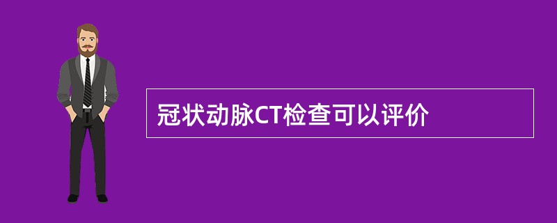 冠状动脉CT检查可以评价