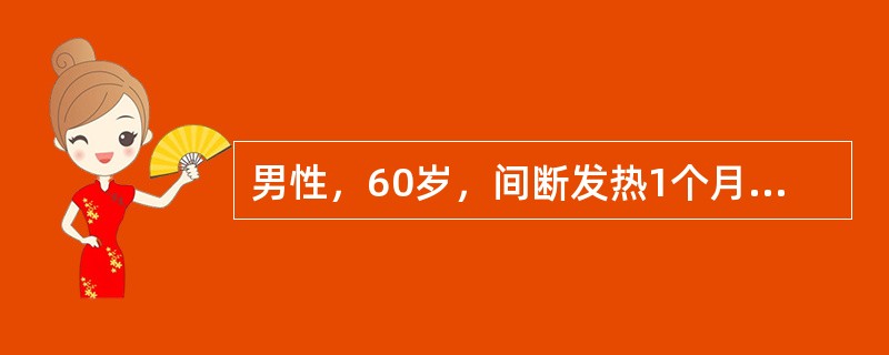 男性，60岁，间断发热1个月，最高体温38℃，伴关节痛、腹痛、双下肢皮疹，2周前出现双下肢水肿，伴恶心、呕吐、胸闷。化验：血：WBC12000／mm<img border="0&quo