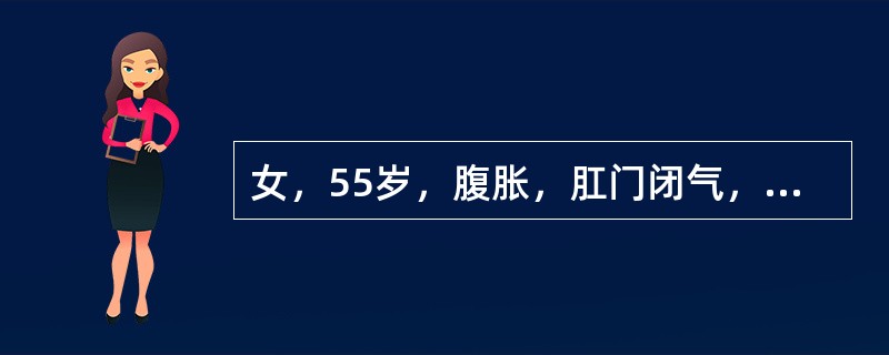 女，55岁，腹胀，肛门闭气，消瘦乏力，肝区疼痛，CT检查如图，最可能的诊断为()<img border="0" style="width: 210px; heigh