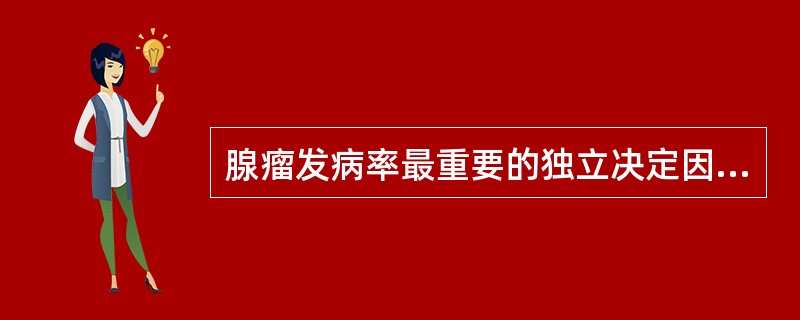 腺瘤发病率最重要的独立决定因素是