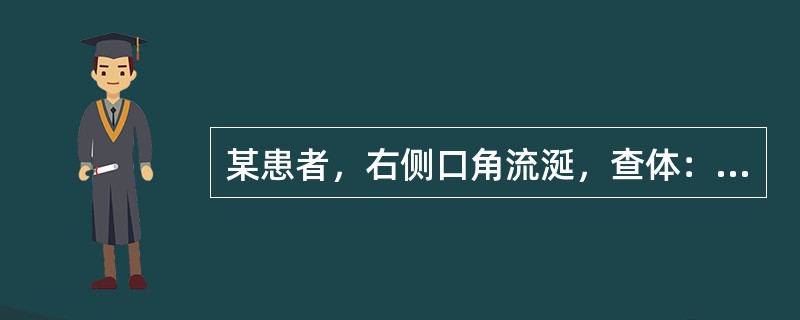 某患者，右侧口角流涎，查体：行侧额纹变浅，眼裂变大，口角左歪，右侧口角下垂，鼻唇沟变浅，右侧舌前2／3味觉减退，病变为
