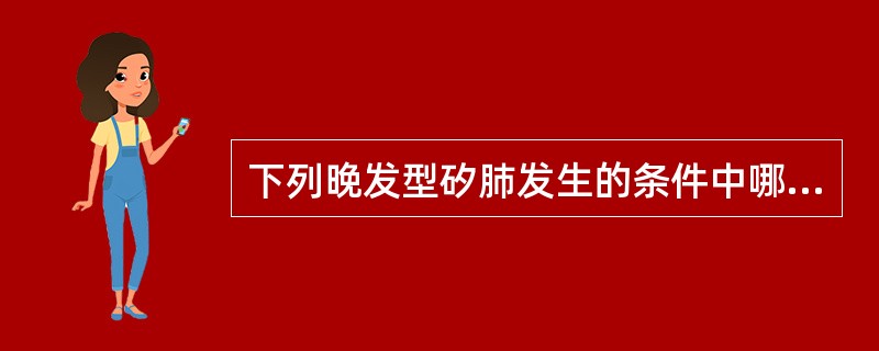 下列晚发型矽肺发生的条件中哪些是正确的