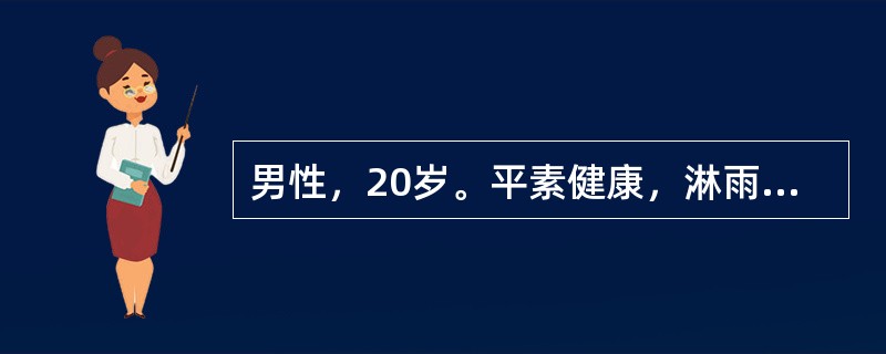 男性，20岁。平素健康，淋雨后突发寒战、高热、头痛，第2天出现右侧胸痛、咳嗽、咳痰，胸片示右上肺大片实变影。<br />体检不会出现的体征是