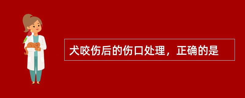 犬咬伤后的伤口处理，正确的是