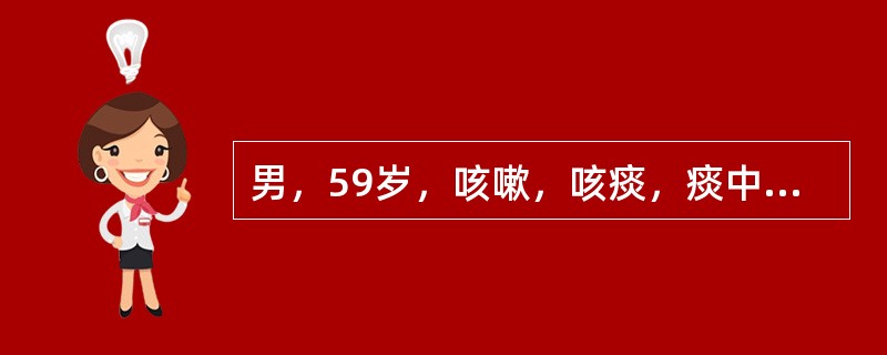 男，59岁，咳嗽，咳痰，痰中带血2月余，CT检查如图，请选出最可能的诊断()<img border="0" style="width: 199px; height: