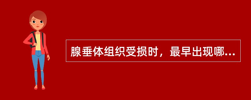 腺垂体组织受损时，最早出现哪项激素缺乏的症状