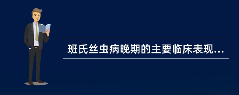 班氏丝虫病晚期的主要临床表现有象皮肿、鞘膜积液、乳糜尿等。这些临床表现主要由下列哪种因素所导致()