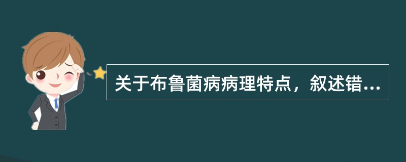 关于布鲁菌病病理特点，叙述错误的是