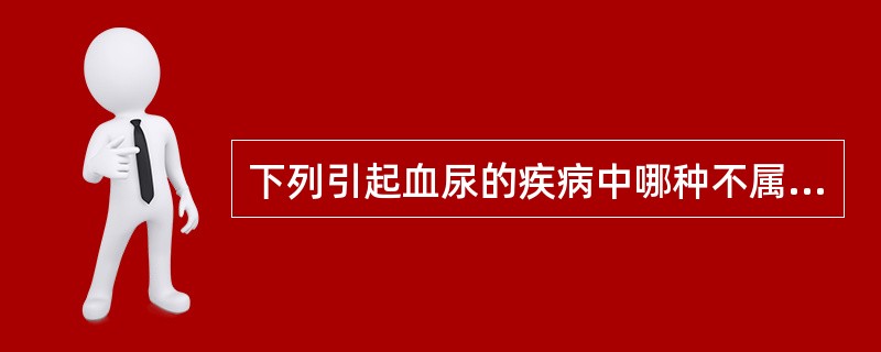 下列引起血尿的疾病中哪种不属于全身性疾病