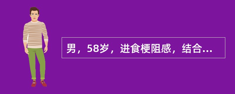 男，58岁，进食梗阻感，结合图像，最可能的诊断为<img border="0" style="width: 282px; height: 212px;"