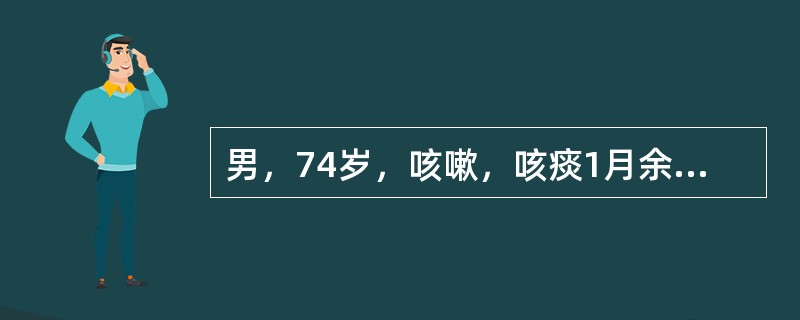 男，74岁，咳嗽，咳痰1月余，咯血丝痰1周伴胸痛，胸片如图，最可能的诊断为()<img border="0" style="width: 248px; height